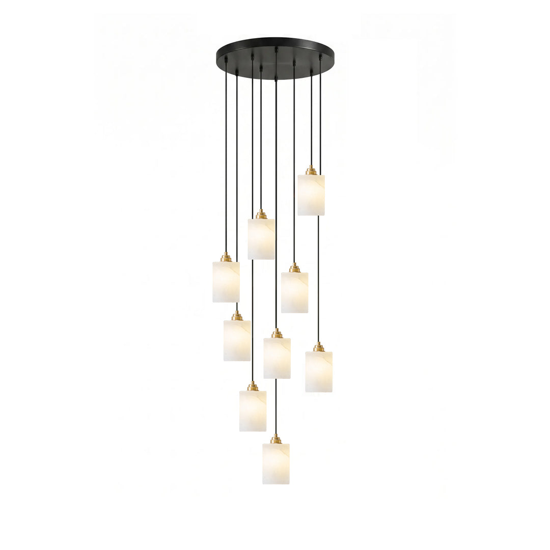 Alabaster Cylinder Cluster Chandelier - Vakkerlight