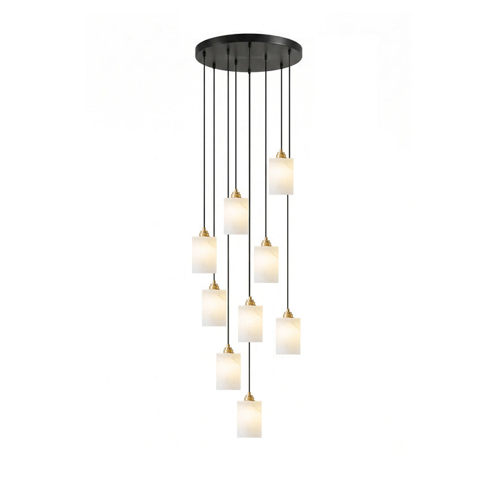 Alabaster Cylinder Cluster Chandelier - Vakkerlight