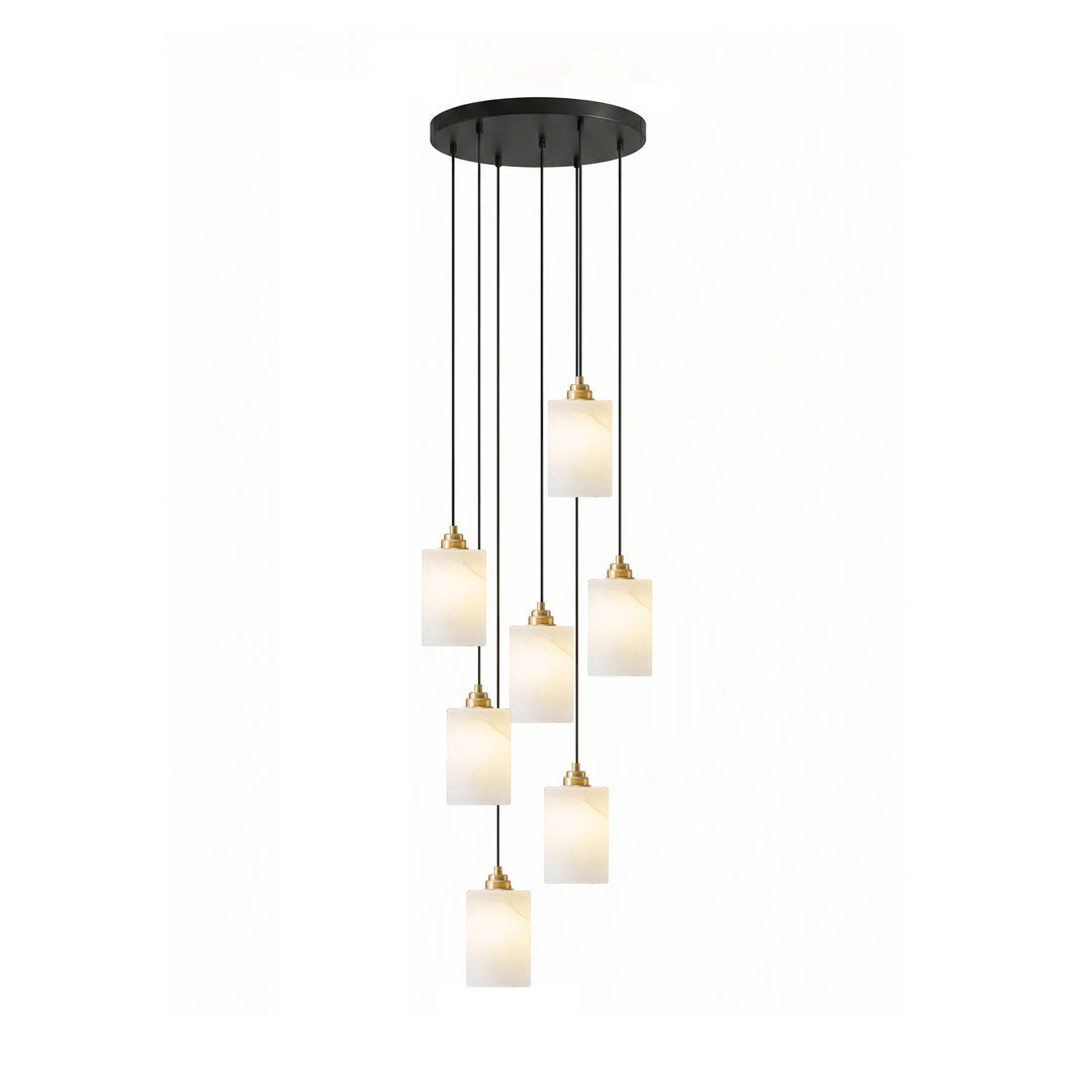 Alabaster Cylinder Cluster Chandelier - Vakkerlight