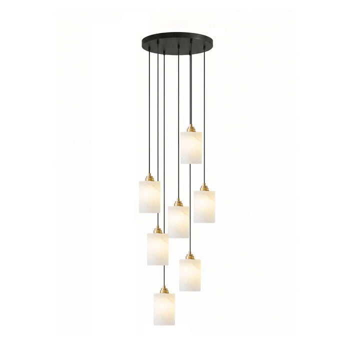 Alabaster Cylinder Cluster Chandelier - Vakkerlight