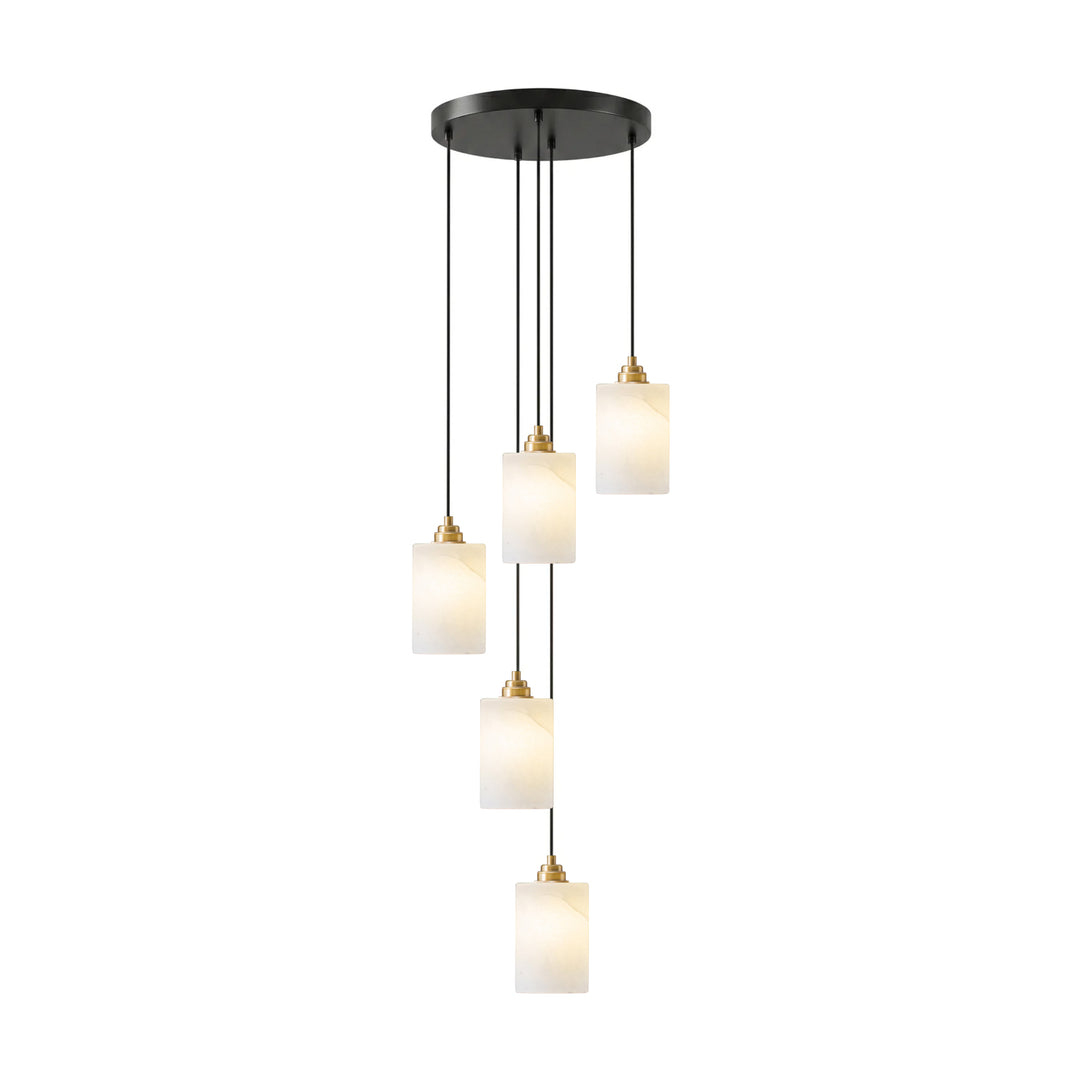 Alabaster Cylinder Cluster Chandelier - Vakkerlight