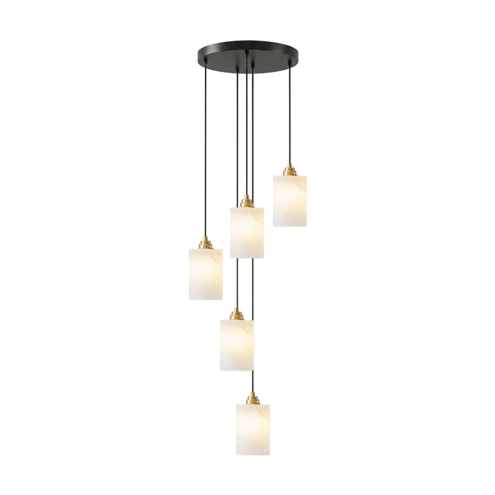 Alabaster Cylinder Cluster Chandelier - Vakkerlight