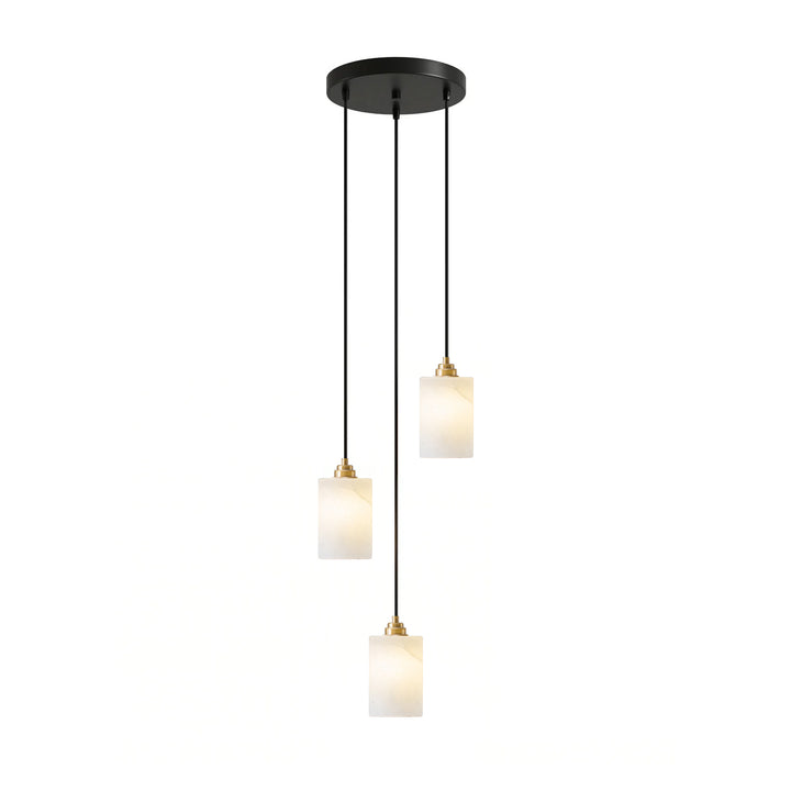 Alabaster Cylinder Cluster Chandelier - Vakkerlight