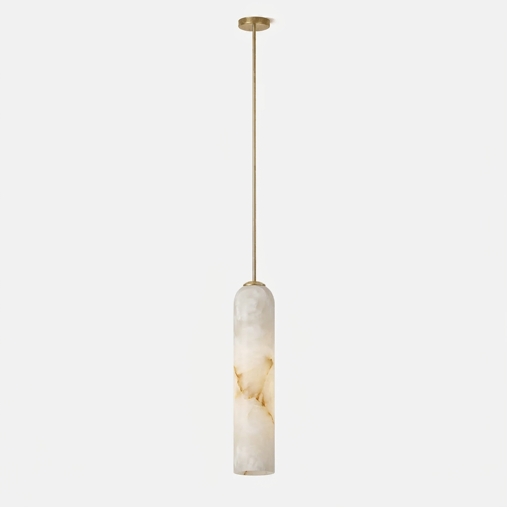 Alabaster Cylinder Pendant Light