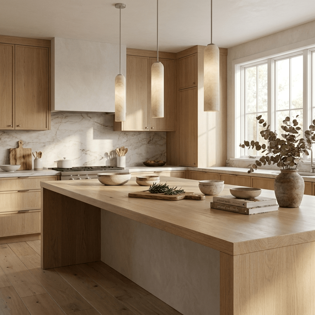 Alabaster Cylinder Pendant Light