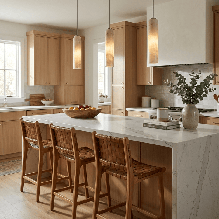 Alabaster Cylinder Pendant Light