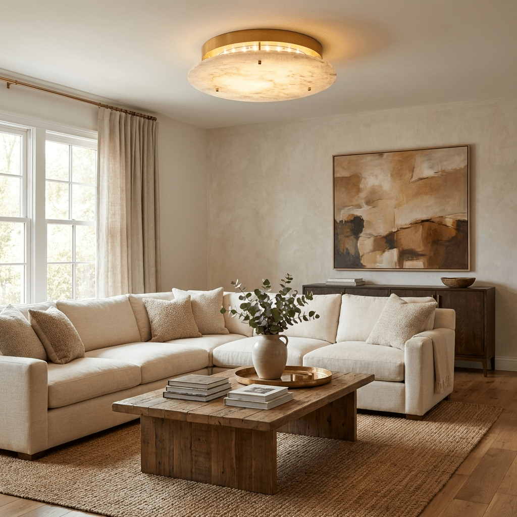Alabaster Disc Ceiling Lamp - Vakkerlight