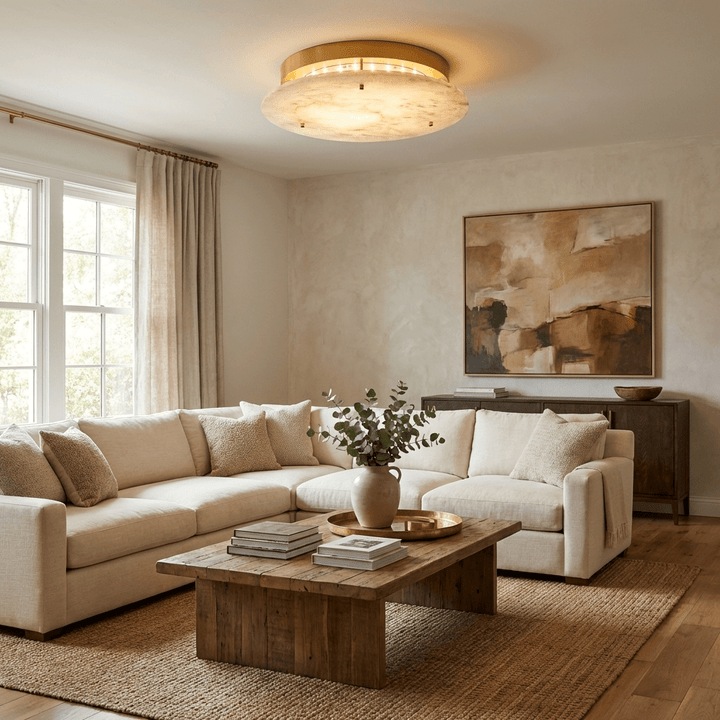 Alabaster Disc Ceiling Lamp - Vakkerlight