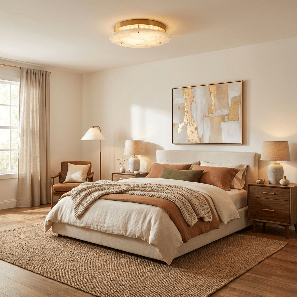 Alabaster Disc Ceiling Lamp - Vakkerlight