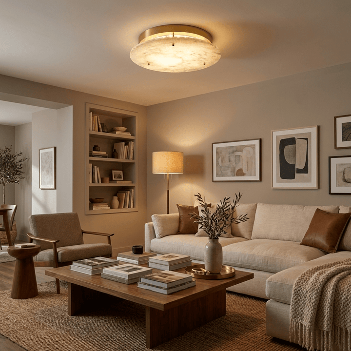 Alabaster Disc Ceiling Lamp - Vakkerlight