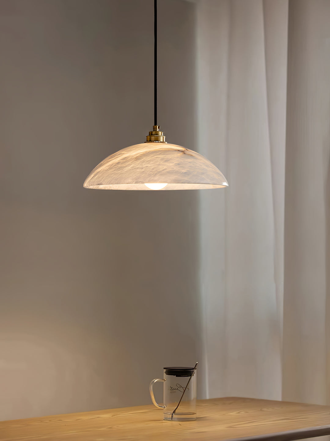 Alabaster Dome Pendant Lamp