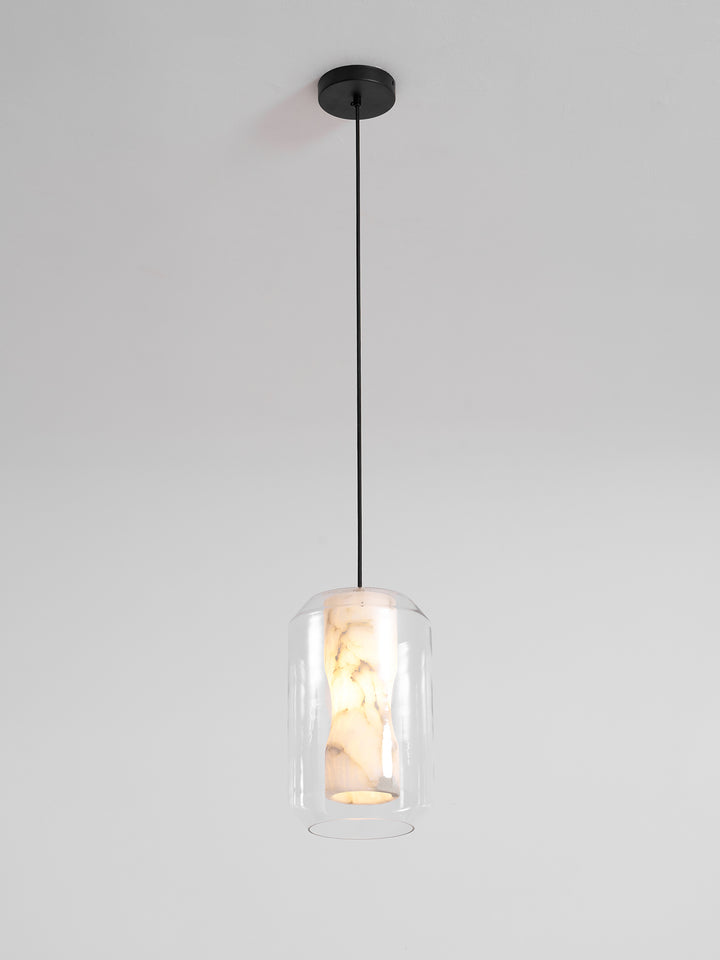 Alabaster Glass Cylinder Pendant Light - Vakkerlight