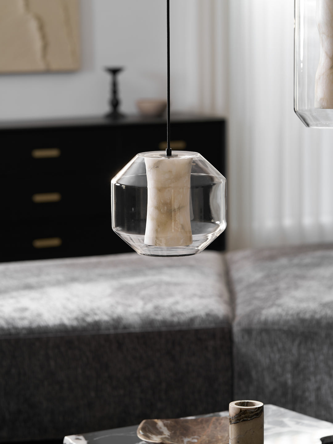 Alabaster Glass Cylinder Pendant Light - Vakkerlight