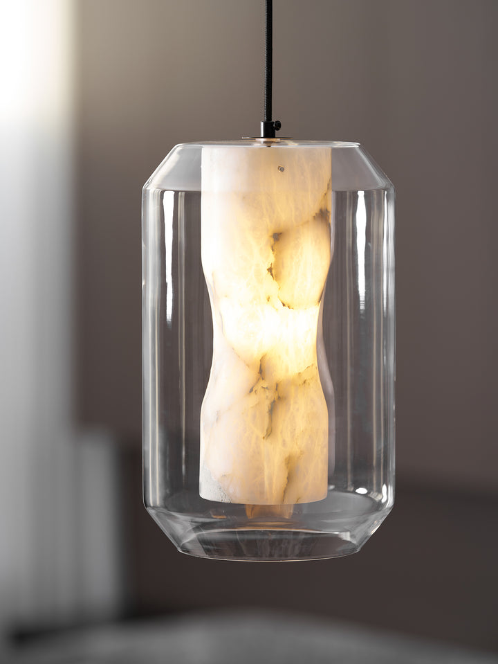 Alabaster Glass Cylinder Pendant Light - Vakkerlight