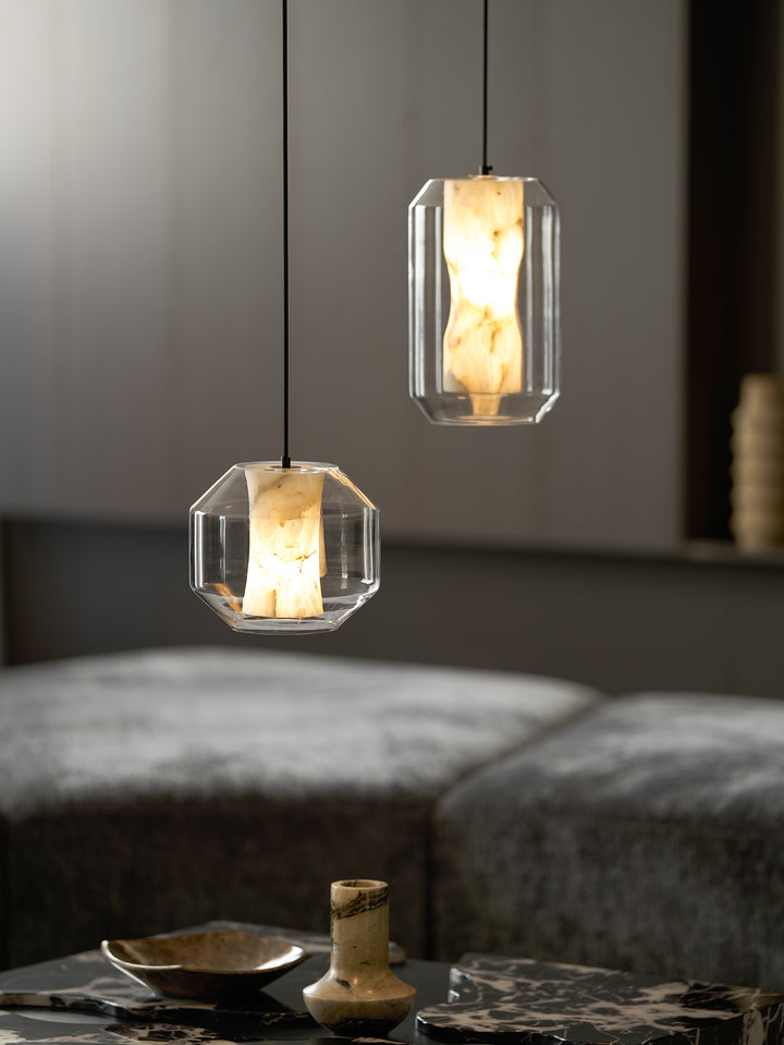 Alabaster Glass Cylinder Pendant Light - Vakkerlight