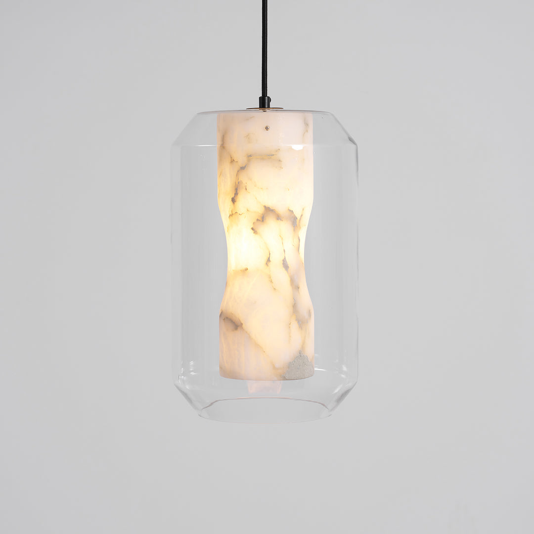 Alabaster Glass Cylinder Pendant Light - Vakkerlight