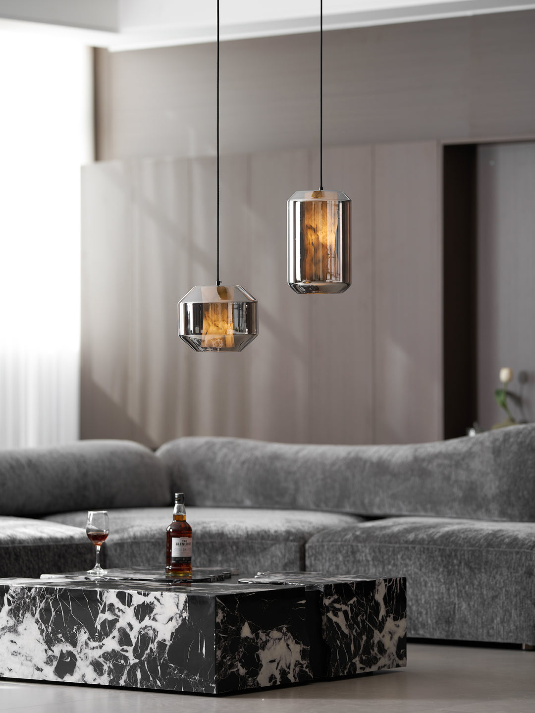 Alabaster Glass Cylinder Pendant Light - Vakkerlight