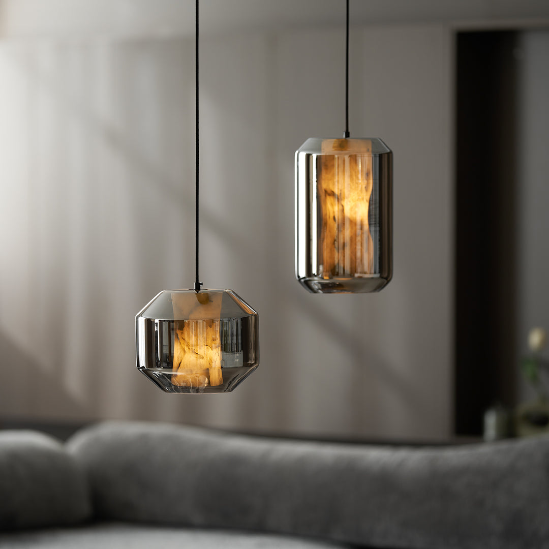 Alabaster Glass Cylinder Pendant Light - Vakkerlight