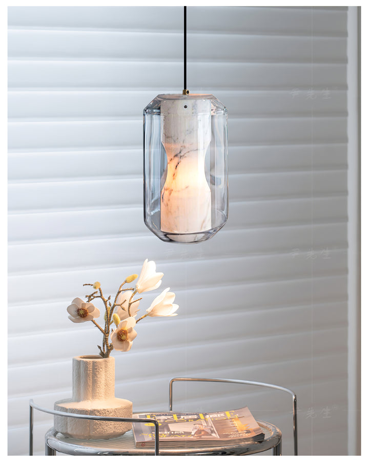 Alabaster Glass Cylinder Pendant Light - Vakkerlight