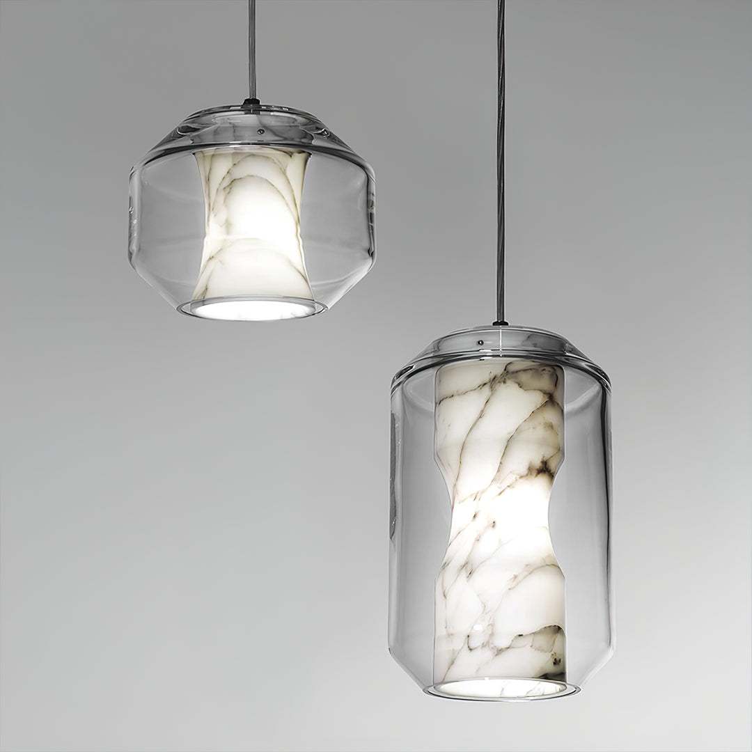 Alabaster Glass Cylinder Pendant Light - Vakkerlight