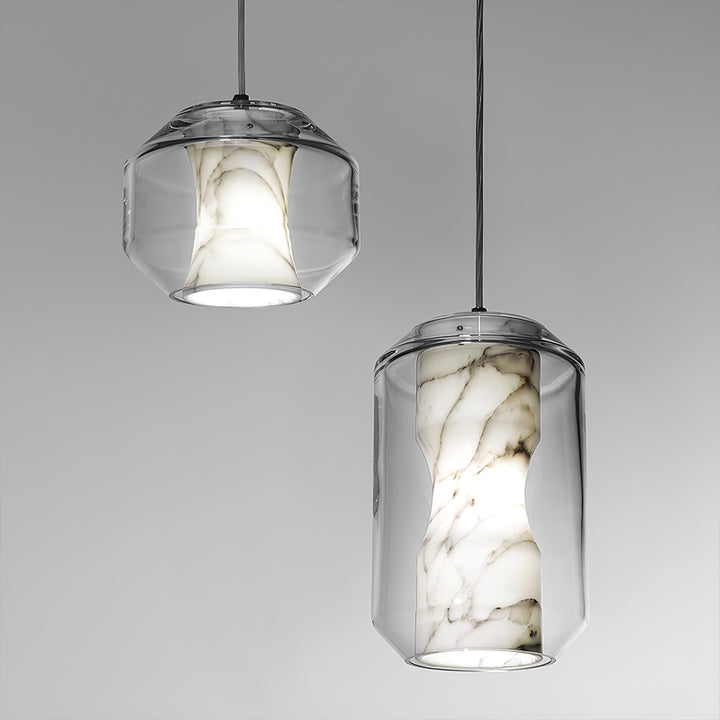Alabaster Glass Cylinder Pendant Light - Vakkerlight