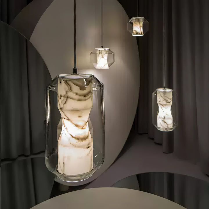 Alabaster Glass Cylinder Pendant Light - Vakkerlight