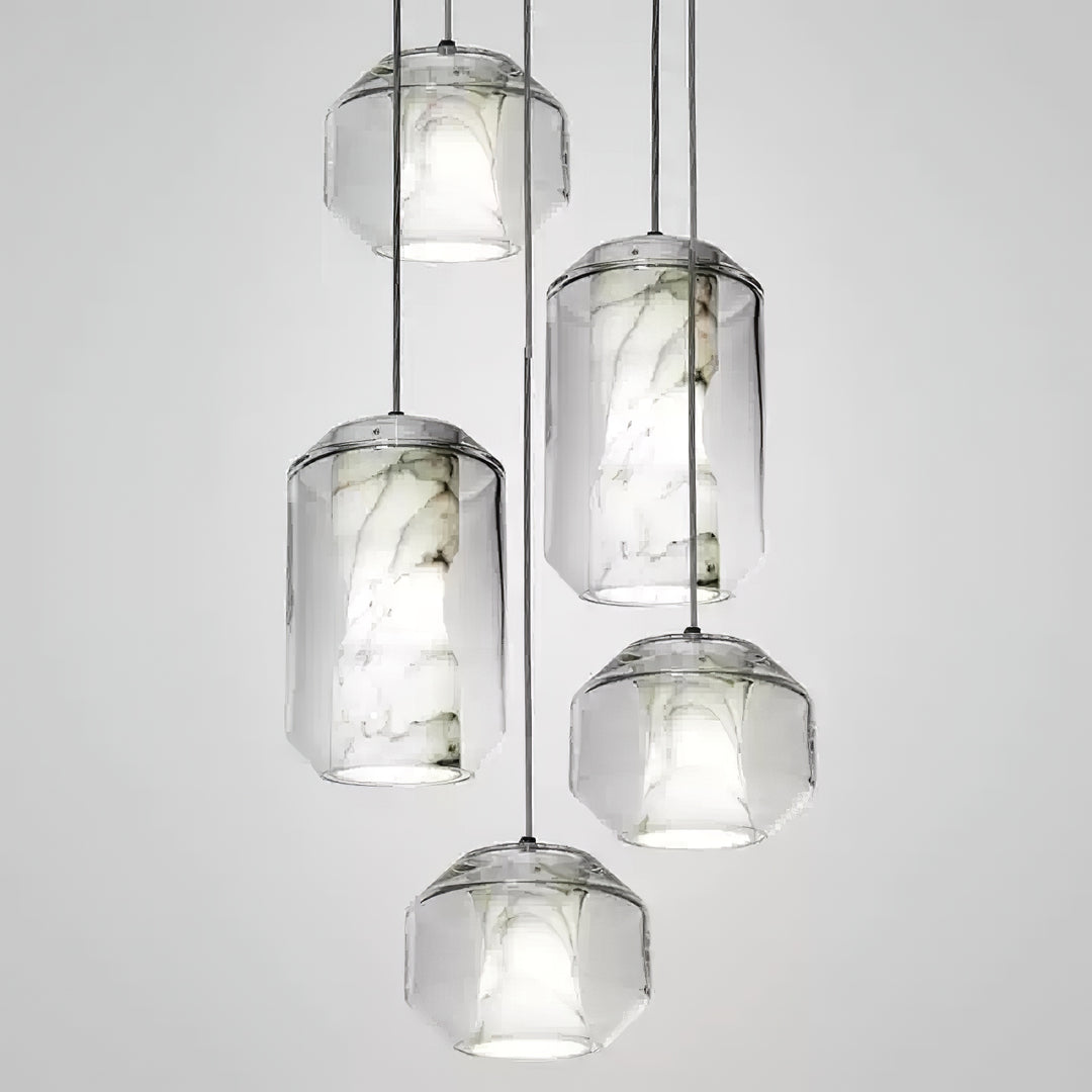 Alabaster Glass Cylinder Pendant Light - Vakkerlight