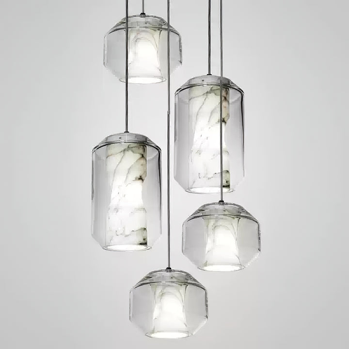 Alabaster Glass Cylinder Pendant Light - Vakkerlight