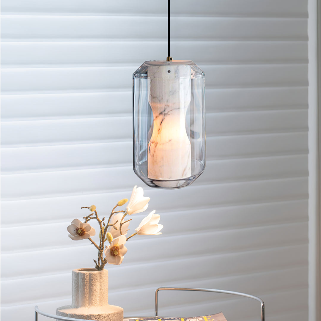 Alabaster Glass Cylinder Pendant Light - Vakkerlight