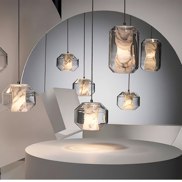 Alabaster Glass Cylinder Pendant Light - Vakkerlight