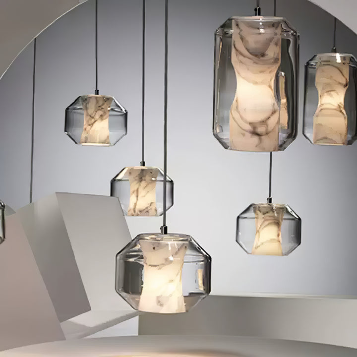 Alabaster Glass Cylinder Pendant Light - Vakkerlight