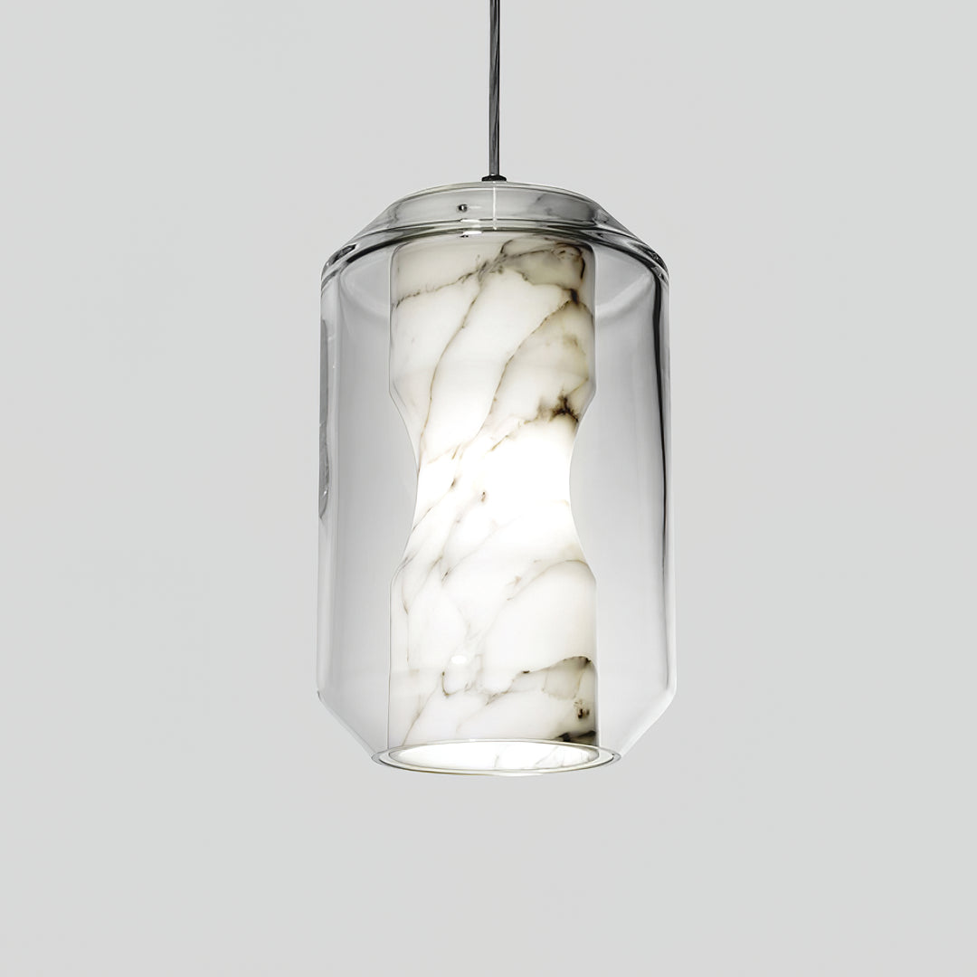 Alabaster Glass Cylinder Pendant Light - Vakkerlight