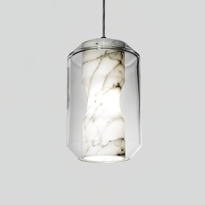 Alabaster Glass Cylinder Pendant Light - Vakkerlight