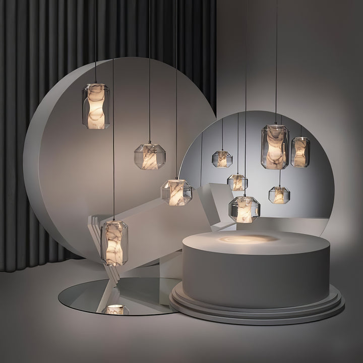 Alabaster Glass Cylinder Pendant Light - Vakkerlight