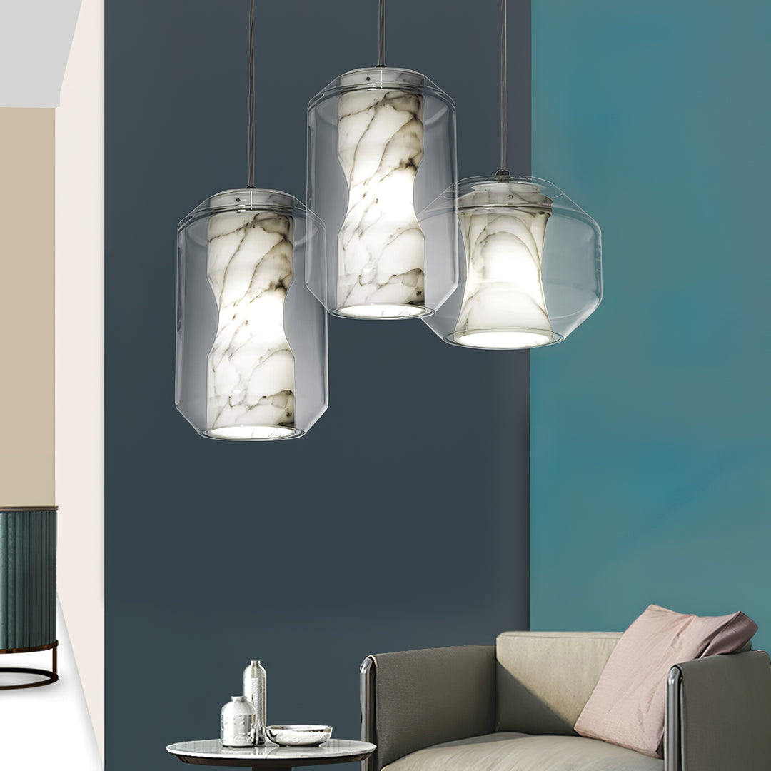 Alabaster Glass Cylinder Pendant Light - Vakkerlight