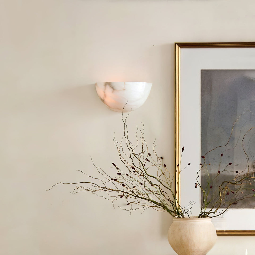 Alabaster Half - Moon Wall Sconce - Vakkerlight