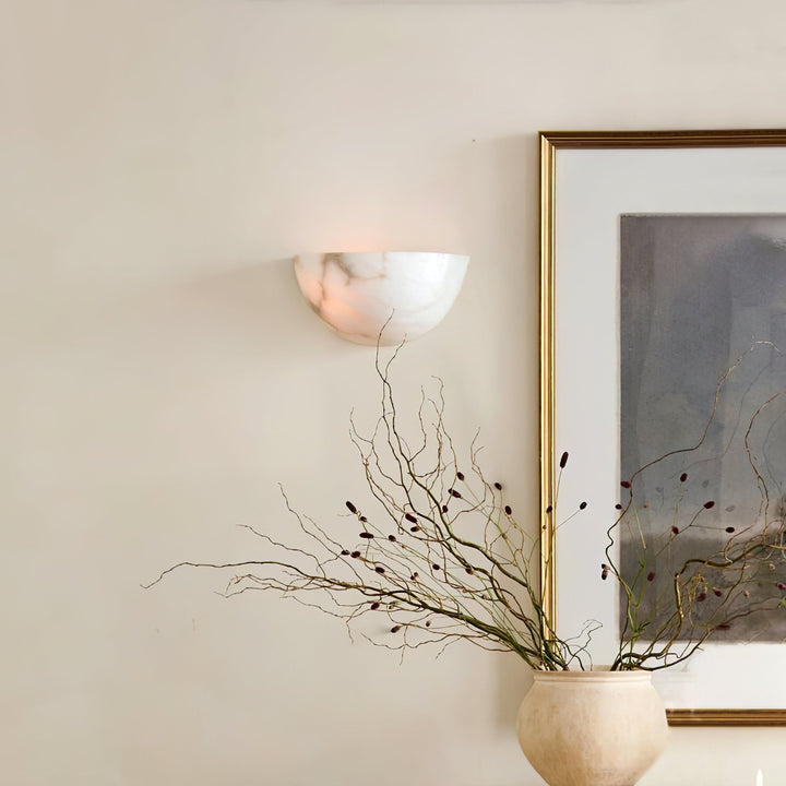 Alabaster Half - Moon Wall Sconce - Vakkerlight