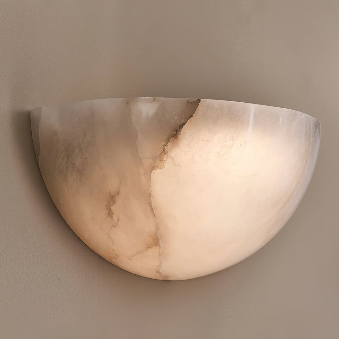Alabaster Half - Moon Wall Sconce - Vakkerlight