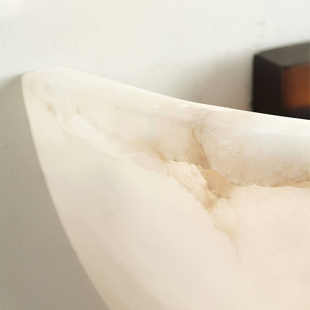 Alabaster Half - Moon Wall Sconce - Vakkerlight