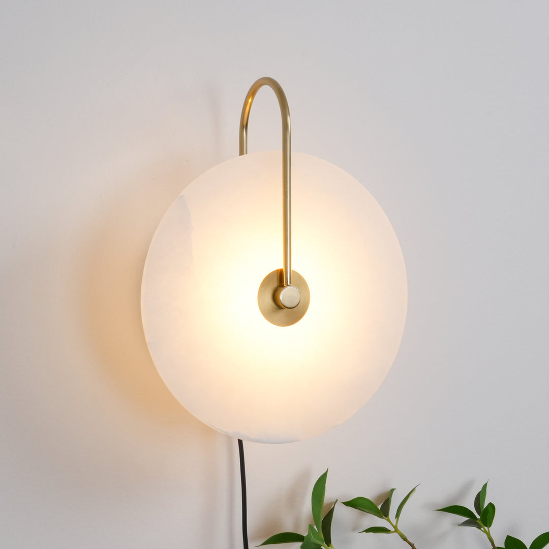 Alabaster LED Plug-In Wandleuchte