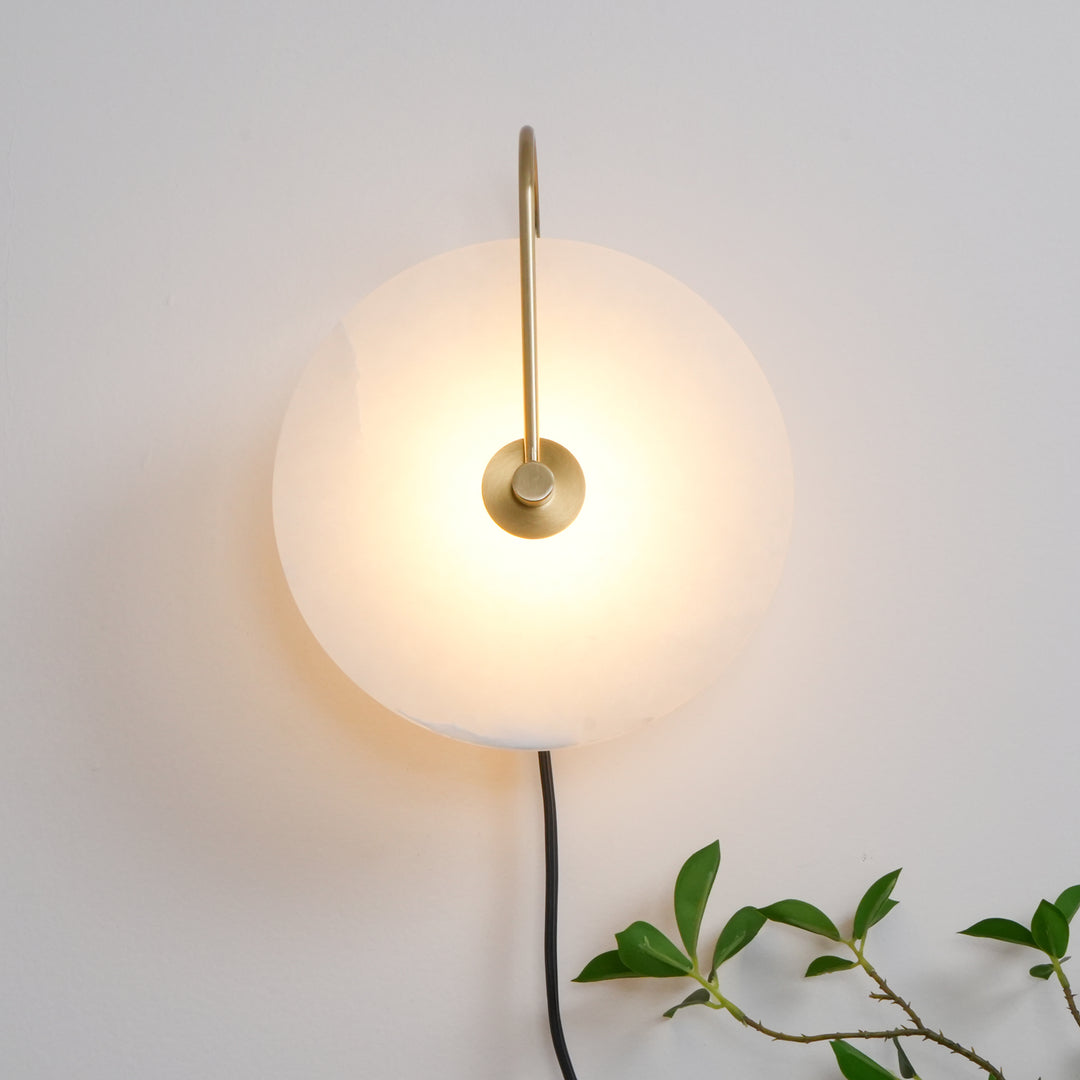 Alabaster LED Plug-In Wandleuchte