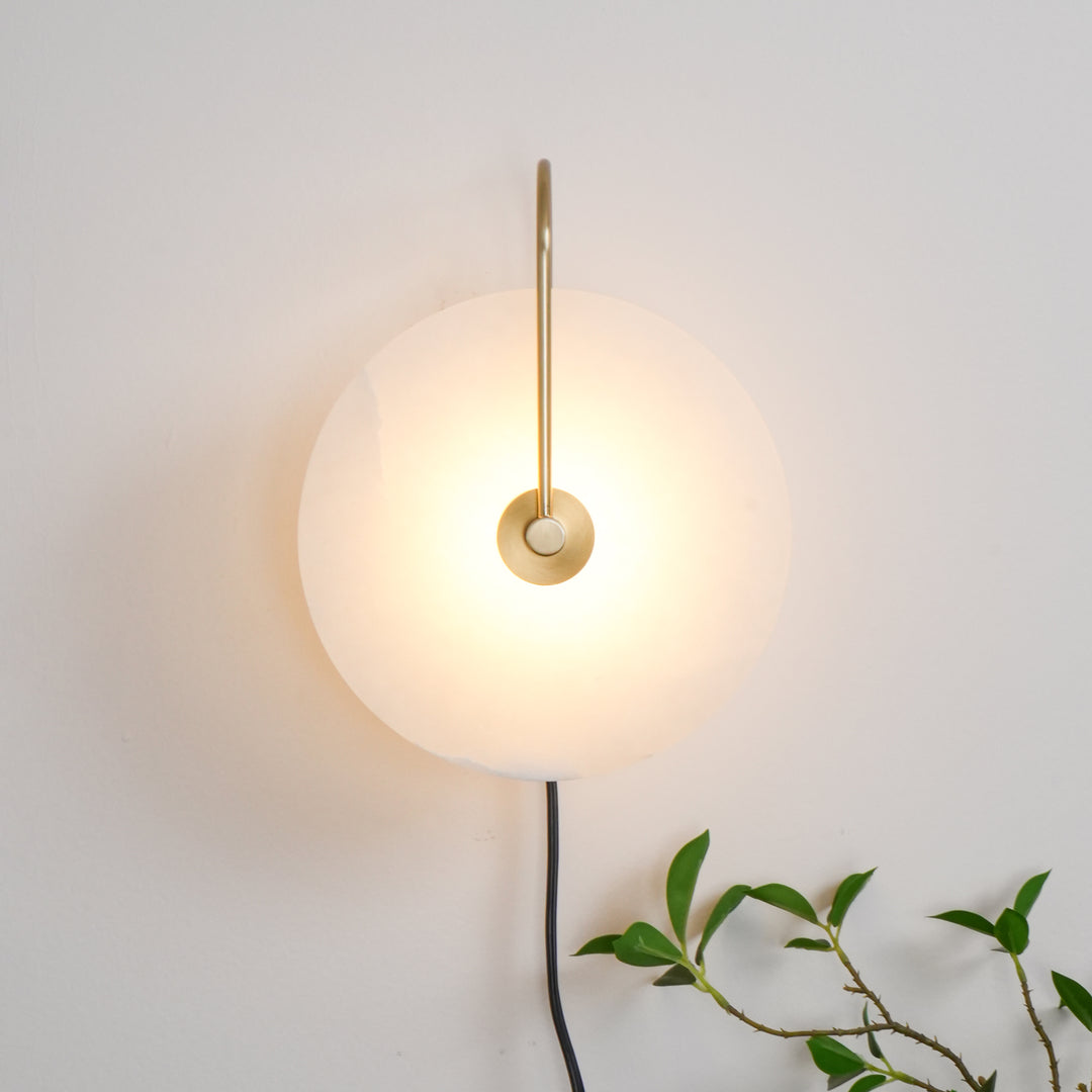 Alabaster LED Plug-In Wandleuchte