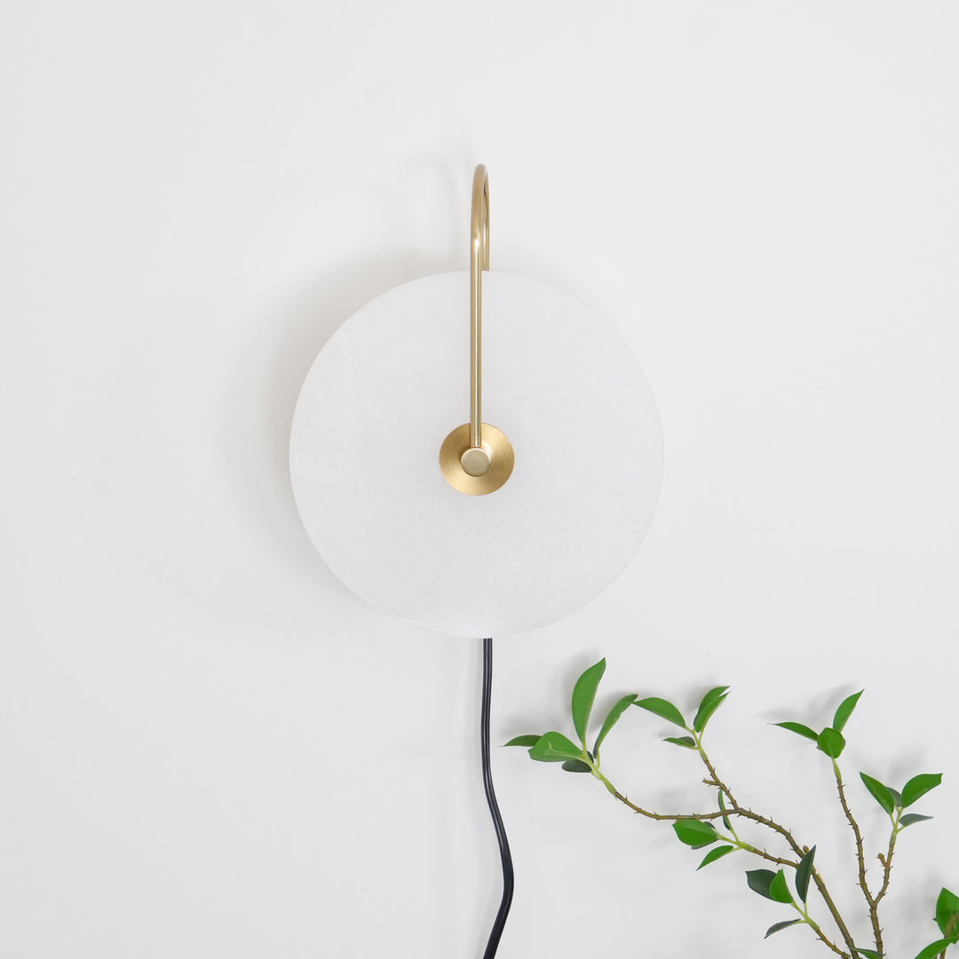 Alabaster LED Plug-In Wall Lamp