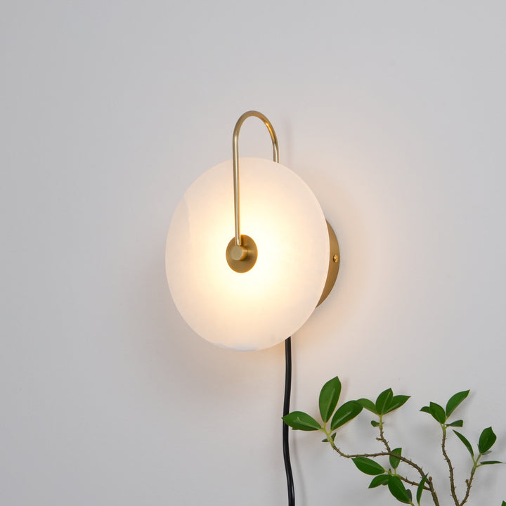 Alabaster LED Plug-In Wandleuchte