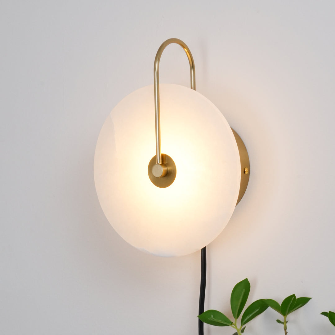 Alabaster LED Plug-In Wall Lamp