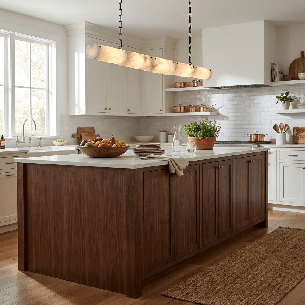 Alabaster Linear Chain Pendant Lamp - Vakkerlight