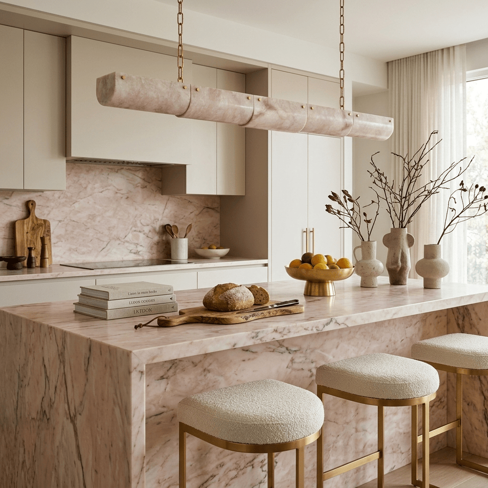 Alabaster Linear Chain Pendant Lamp - Vakkerlight