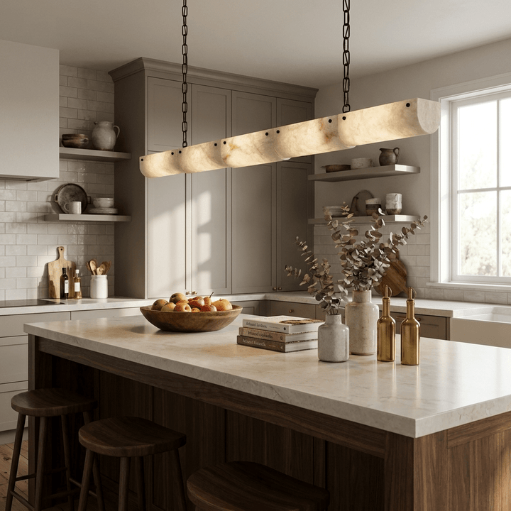Alabaster Linear Chain Pendant Lamp - Vakkerlight