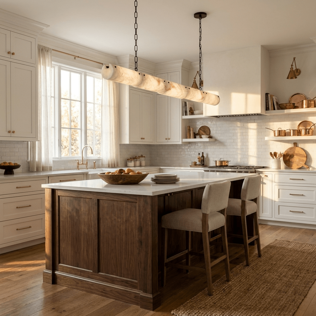 Alabaster Linear Chain Pendant Lamp - Vakkerlight