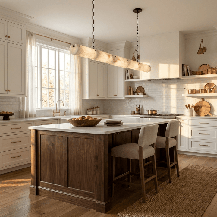 Alabaster Linear Chain Pendant Lamp - Vakkerlight